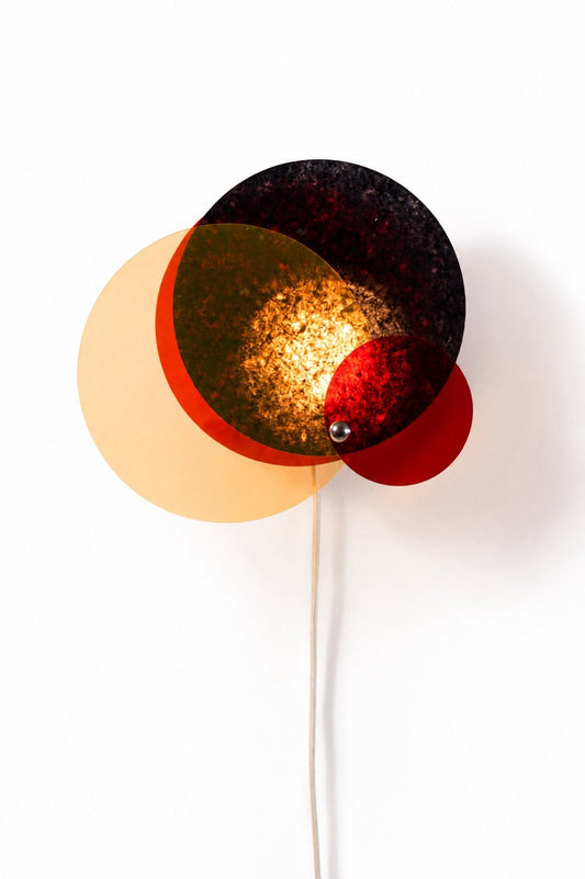 lampe modulable rouge jaune cercle