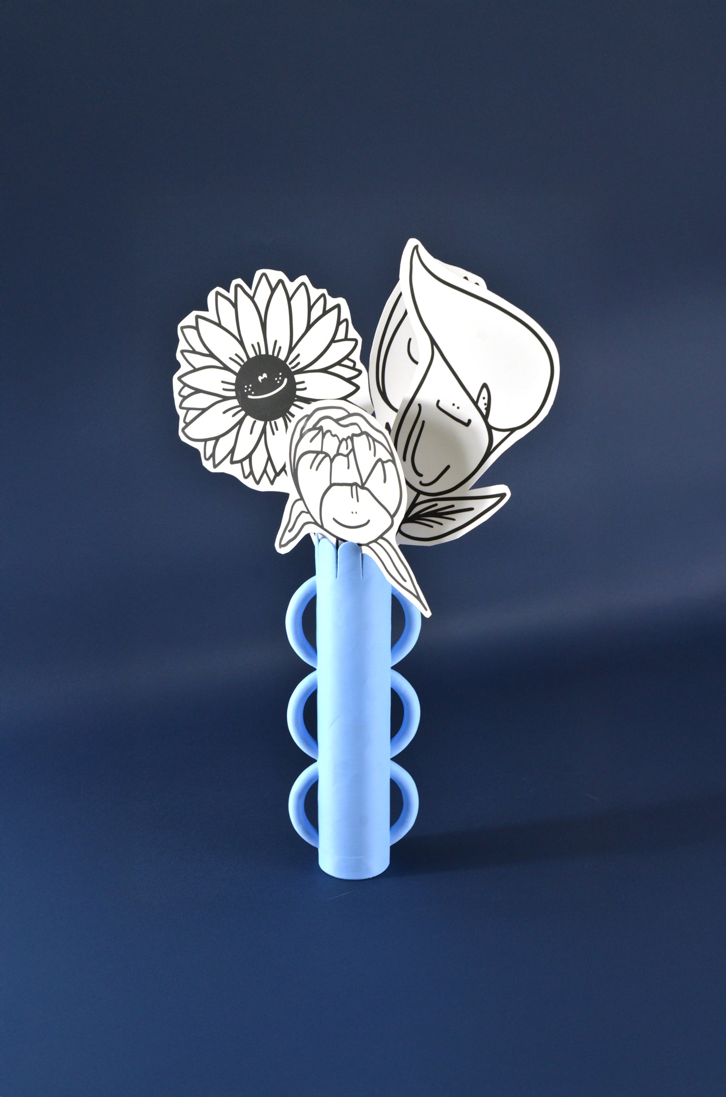 Kit Spring vase et fleurs illustrées
