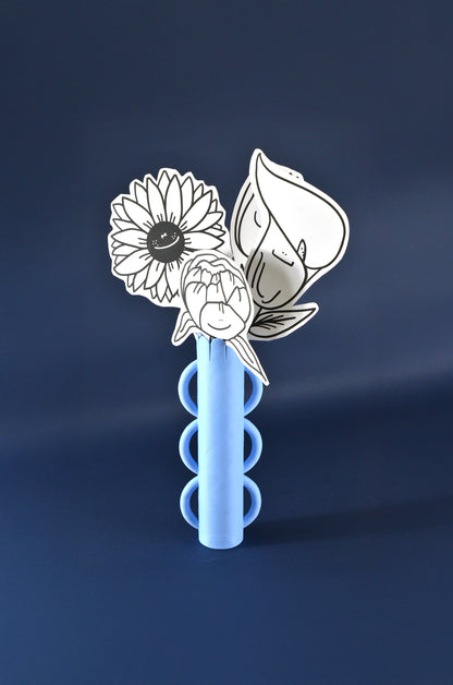 Kit Spring vase et fleurs illustrées