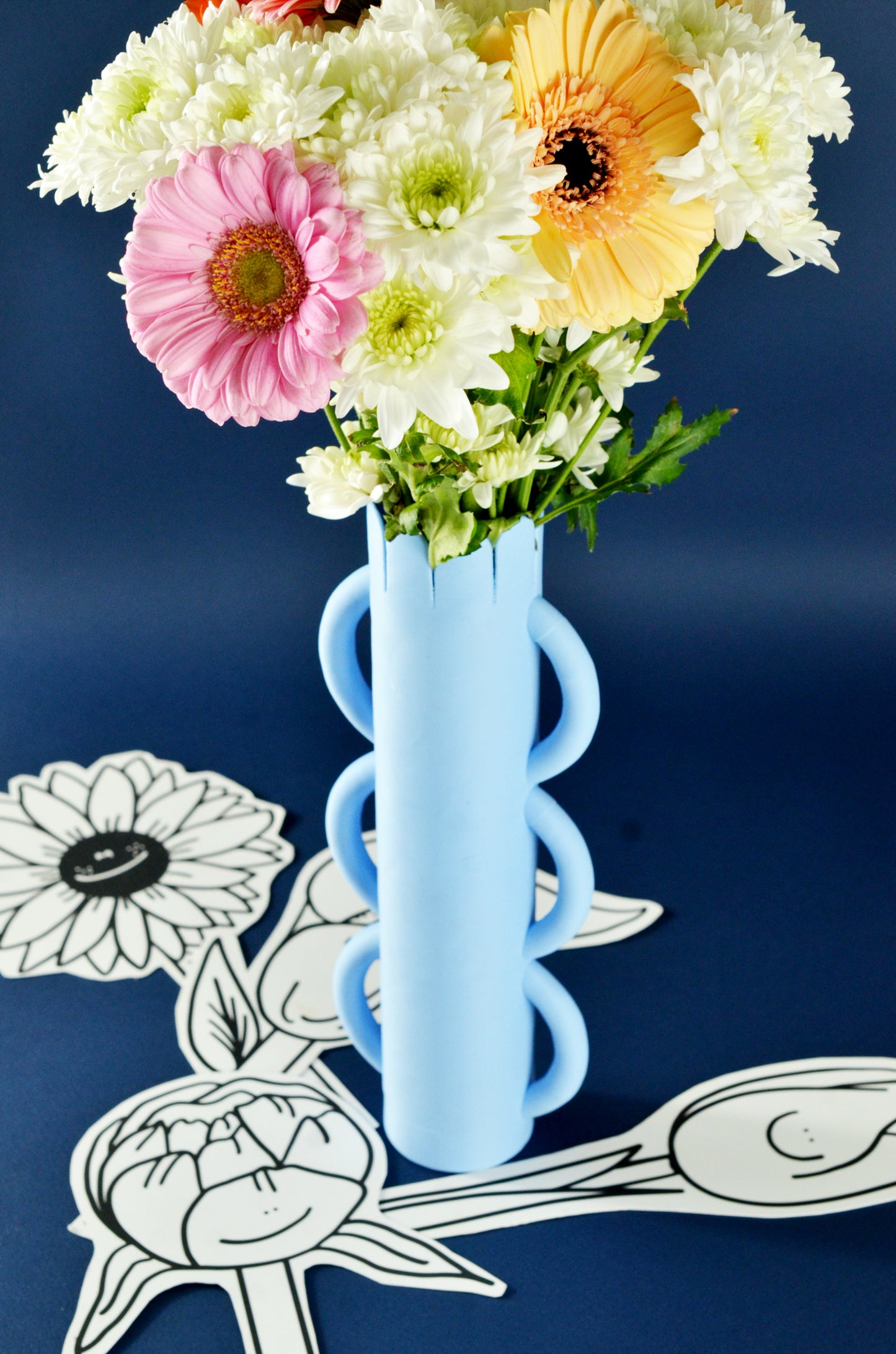 Kit Spring vase et fleurs illustrées